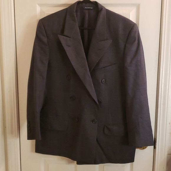 Burberry Gray Plaid Blazer 41S